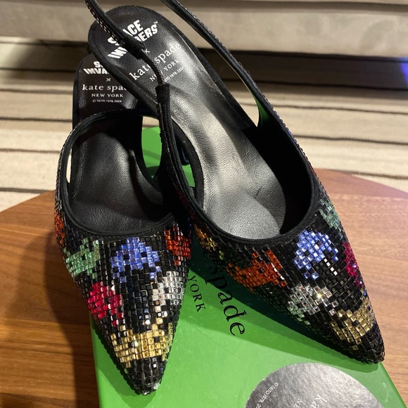 Kate Spade Multicolor Sequin Slingback Heels Size 5 - Picture 15 of 15